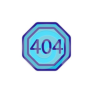 Error 404 vector icon. Isolated contour symbol illustration