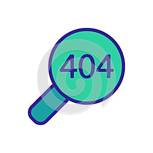 Error 404 vector icon. Isolated contour symbol illustration