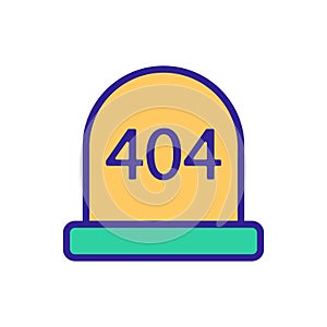 Error 404 vector icon. Isolated contour symbol illustration