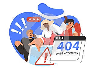 Error 404 at webpage vector concept