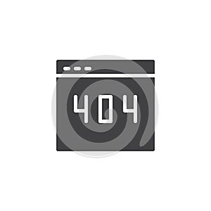 Error 404 webpage vector icon