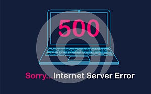 ERROR 500 internrt Sever Error design template for web background graphic