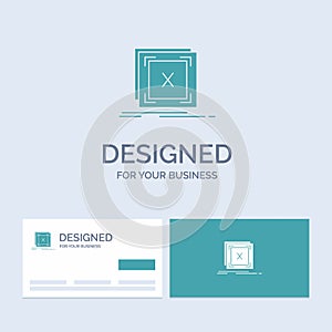 error, application, message, problem, server Business Logo Glyph Icon Symbol for your business. Turquoise Business Cards with