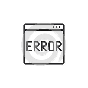 Error browser outline icon
