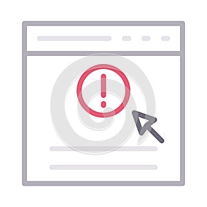 Error browser thin line color vector icon