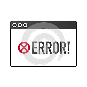 Error browser vector icon. filled flat sign for mobile concept and web design. Error computer message simple solid icon. Symbol, l