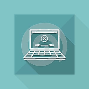 Error cable connection on computer - Vector flat minimal icon