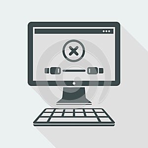 Error cable connection to computer - Vector flat minimal icon
