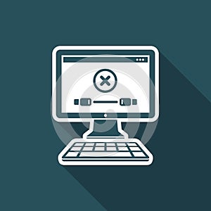 Error cable connection to computer - Vector flat minimal icon