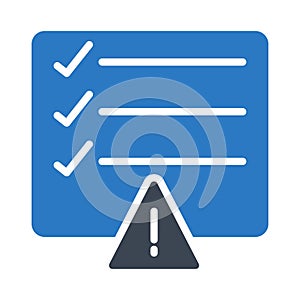 Error checklist glyph color vector icon