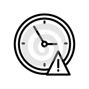 Error clock thin line vector icon