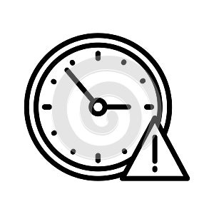 Error clock thin line vector icon