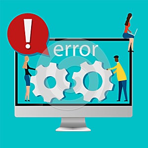 Error concept isolated on white background. Vector illustration