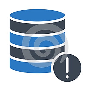 Error database glyph color flat vector icon