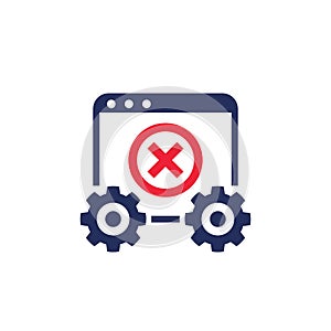 error or failure icon on white