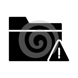 Error folder glyph flat vector icon