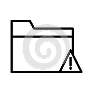 Error folder thin line vector icon