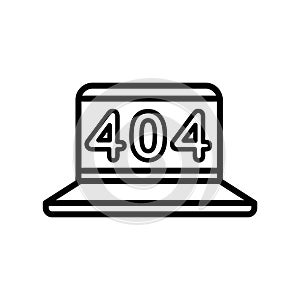 404 error icon vector sign and symbol isolated on white background, 404 error logo concept