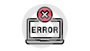 error on laptop display color icon animation