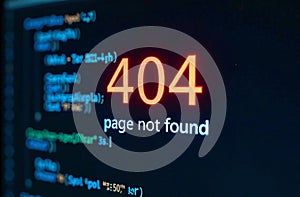 Error message displayed on a computer screen indicating a missing webpage