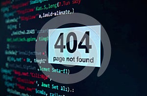 Error message indicating 404 page not found on a computer screen