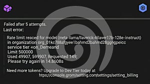 Error message notification isolated on white background