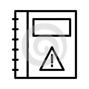 Error notebook thin line vector icon