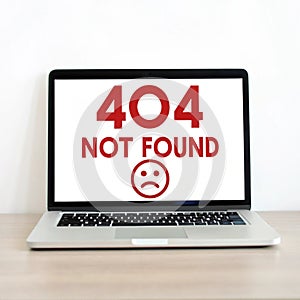 404 error page isolated on white background