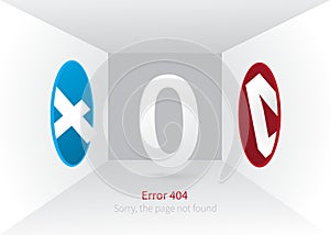 Error 404 page layout design. portal, which disappears page. web page creative concept and message photo