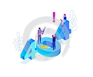 Error 404 page - modern colorful isometric vector illustration