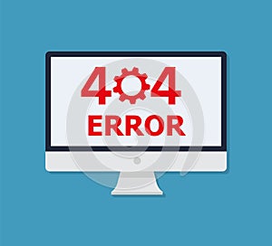 404 Error page not found on computer, tablet, mobile phone screen. Internet link error sign