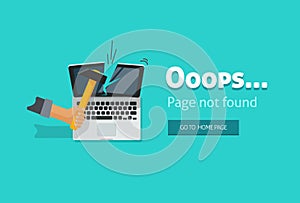 Error page 404 not found design illustration