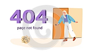 404 error, page not found, technical website problem. Creative web-site design for access and search failure message