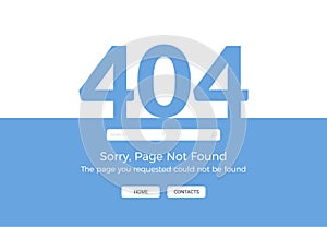 Error 404 page not found. Website 404 web failure. Oops trouble internet warning design