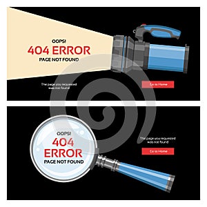 Error 404 page vector internet problem web warning message webpage not found illustration set of erroneous website