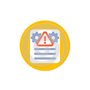 Error report, failed test icon