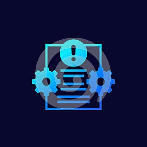 Error report or failed test vector icon