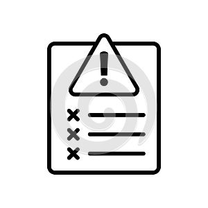 Error report, failed test vector icon.