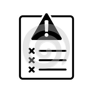 Error report, failed test vector icon.