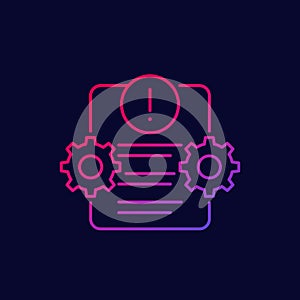 Error report, failed test vector linear icon