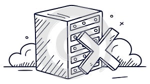 Error Server Icon, Network Problem and Data Failure, vector design Generative AI