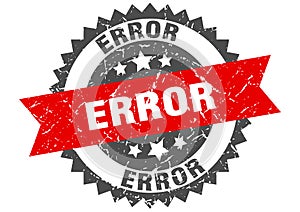 Error stamp. error grunge round sign.