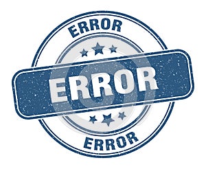 error stamp. error label. round grunge sign