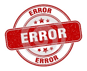 error stamp. error label. round grunge sign