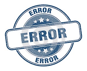 error stamp. error label. round grunge sign