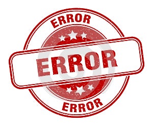 error stamp. error label. round grunge sign