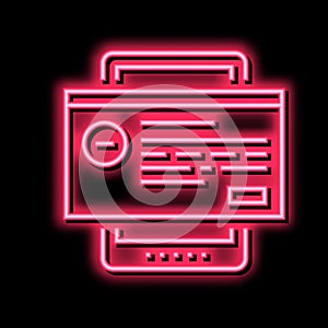 error tablet app neon glow icon illustration