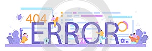 Error typographic header. Application or website code testing.