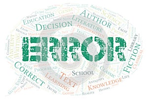 Error typography word cloud create with the text only