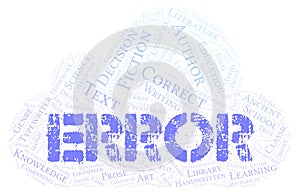 Error typography word cloud create with the text only